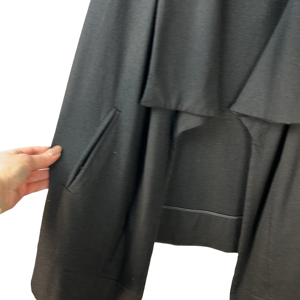 Theory Black Wool Waterfall Open Front Drape Card… - image 6